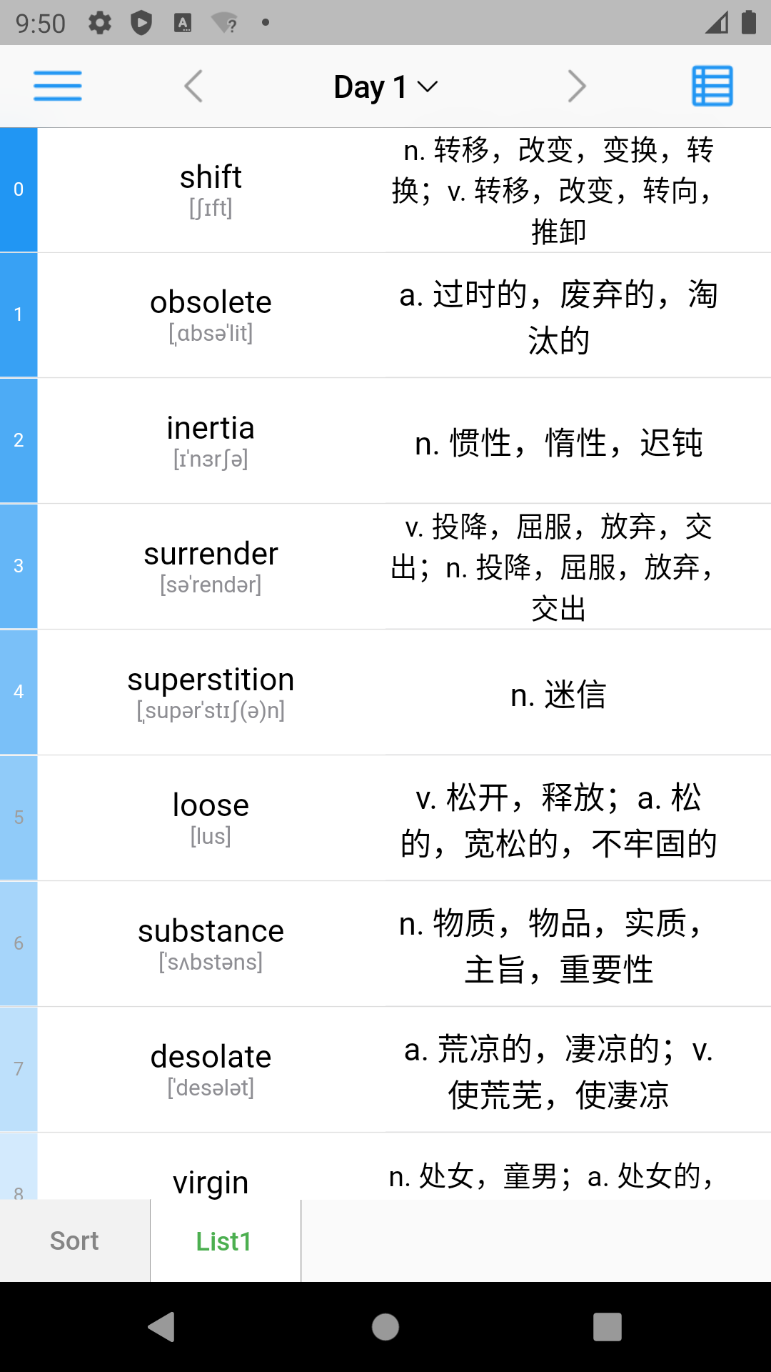 List背单词5