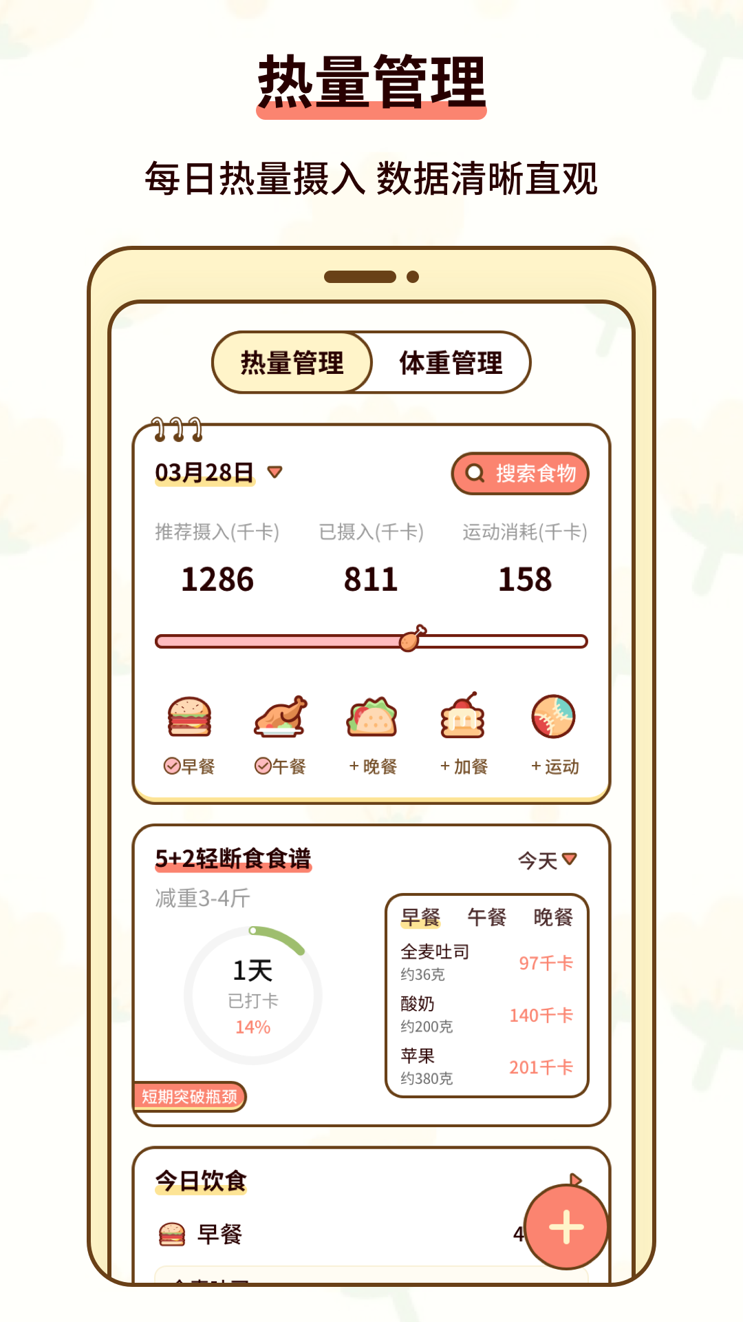 热量减肥小本5