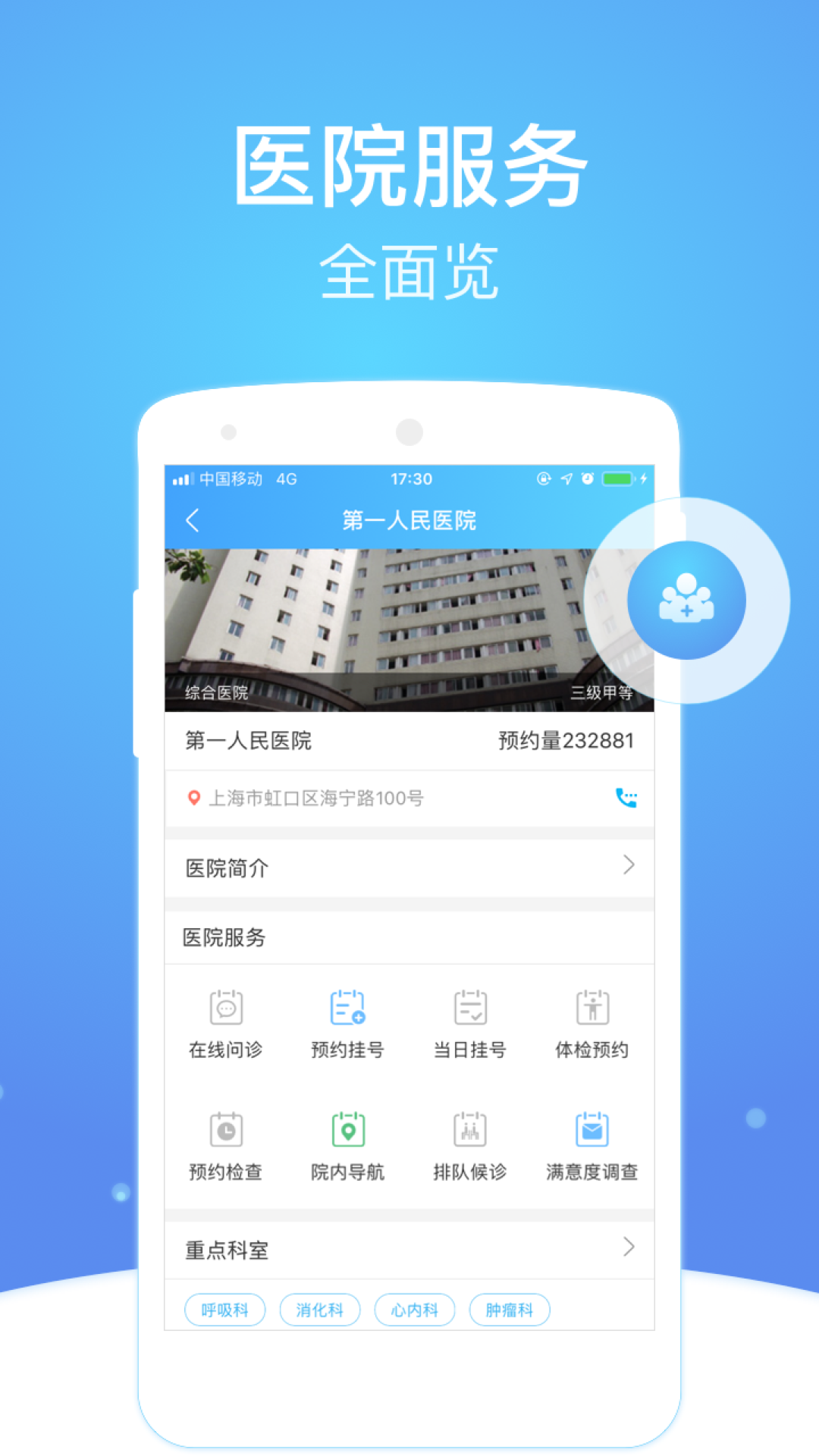 上海市级医院互联网总平台1
