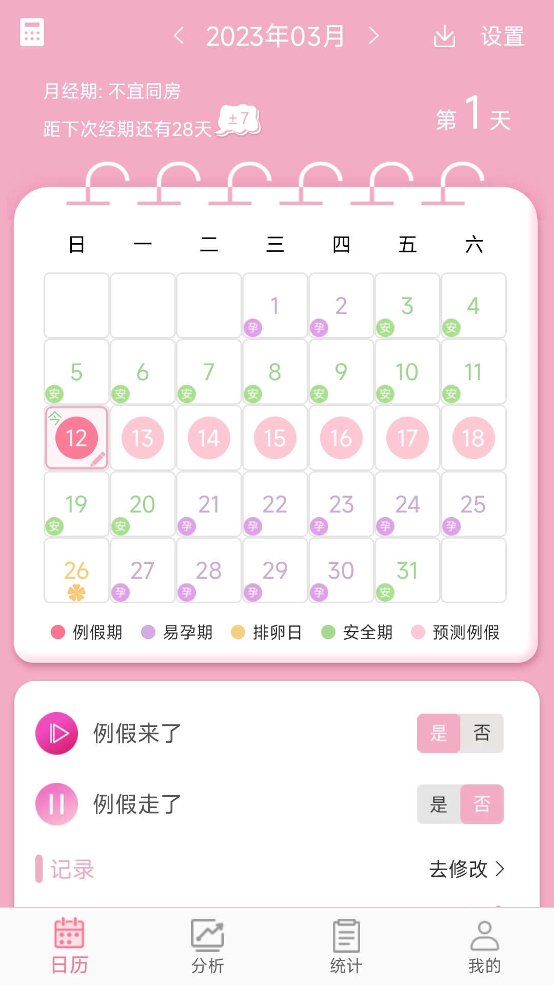 女生例假记录4