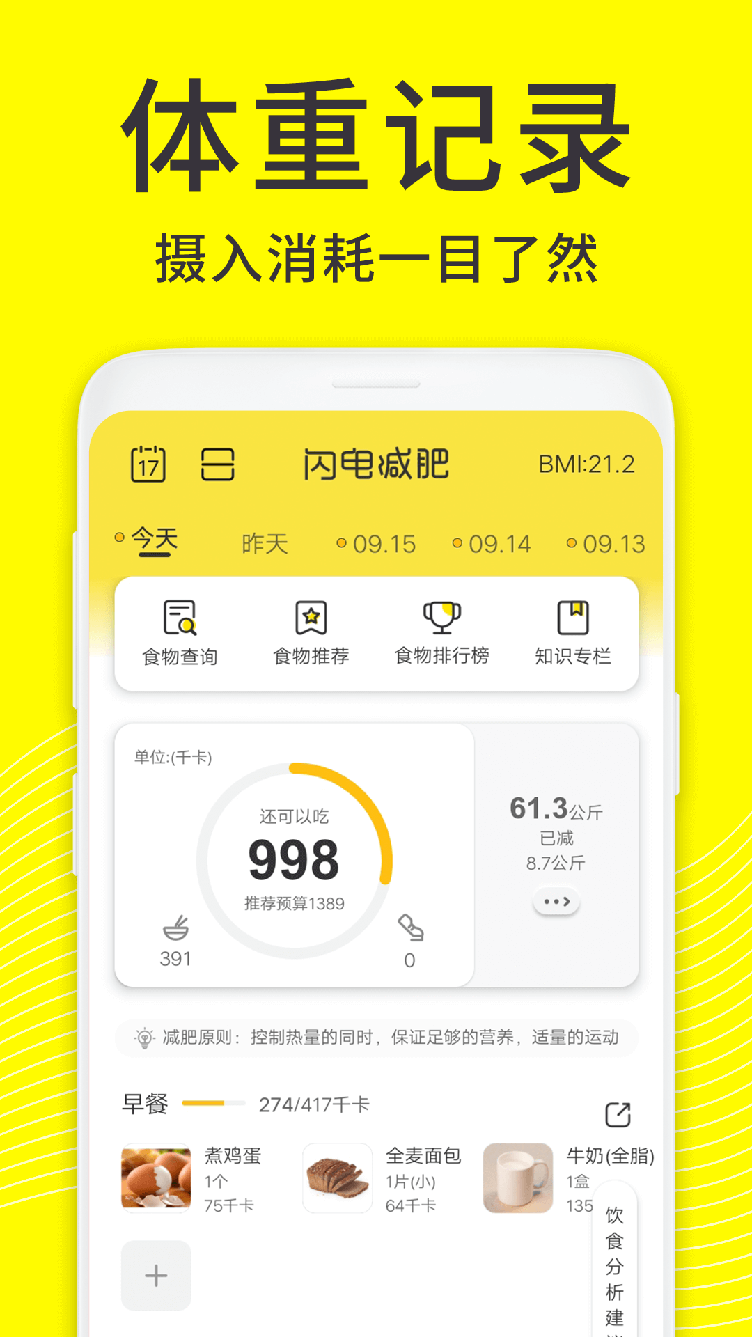 闪电减肥饮食记录1